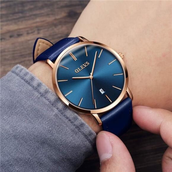 OLEVS Mens Watches Minimalist Ultra Thin Fashion Casual Analog Quartz Date - Picture 2 of 7